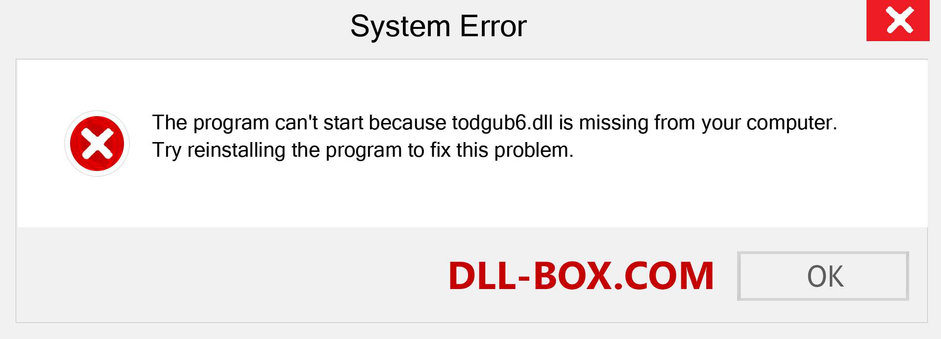  todgub6.dll file is missing?. Download for Windows 7, 8, 10 - Fix  todgub6 dll Missing Error on Windows, photos, images